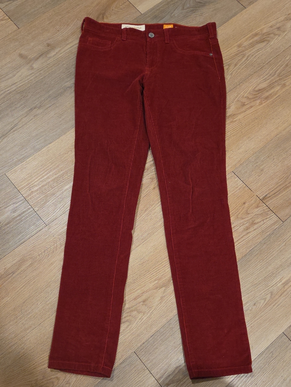 Pilcro and the Letterpress Corduroy Straight-Leg Pants — Deep Red